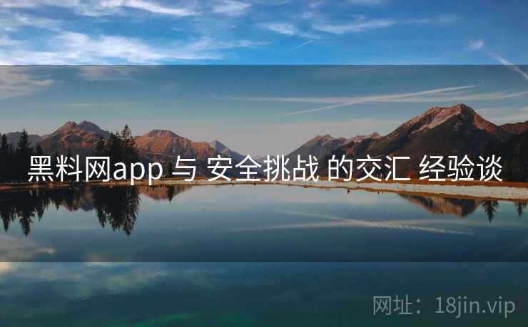 黑料网app 与 安全挑战 的交汇 经验谈  第2张