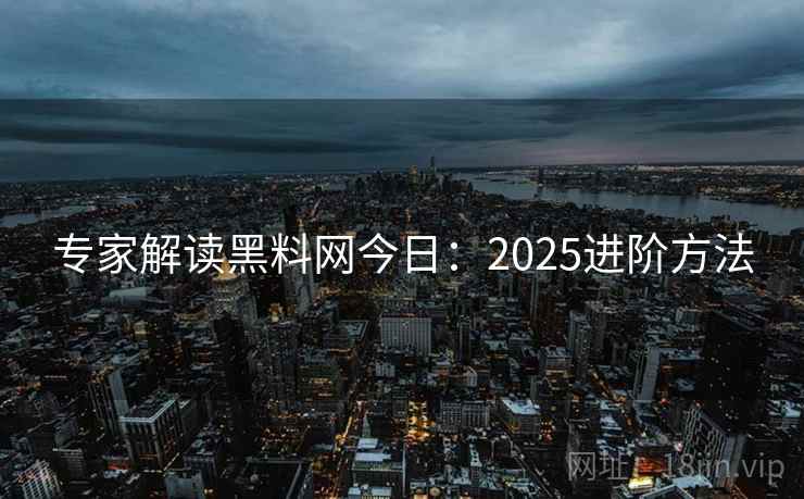 专家解读黑料网今日：2025进阶方法  第2张
