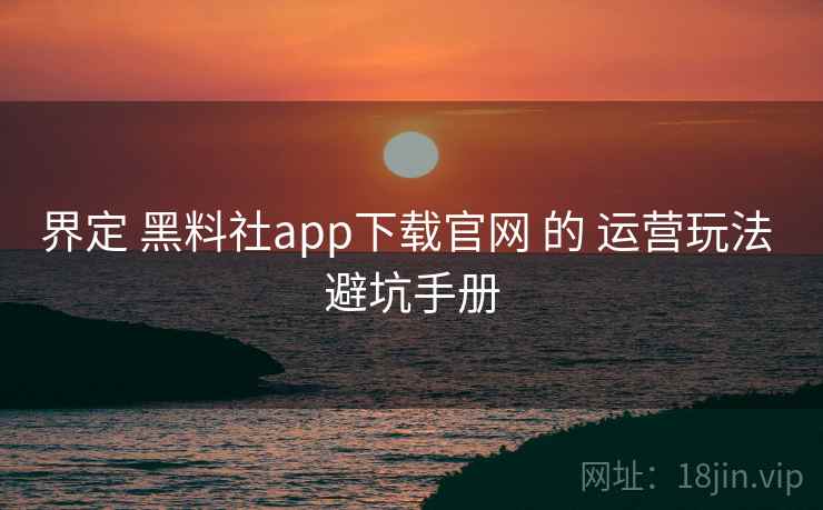 界定 黑料社app下载官网 的 运营玩法 避坑手册  第2张