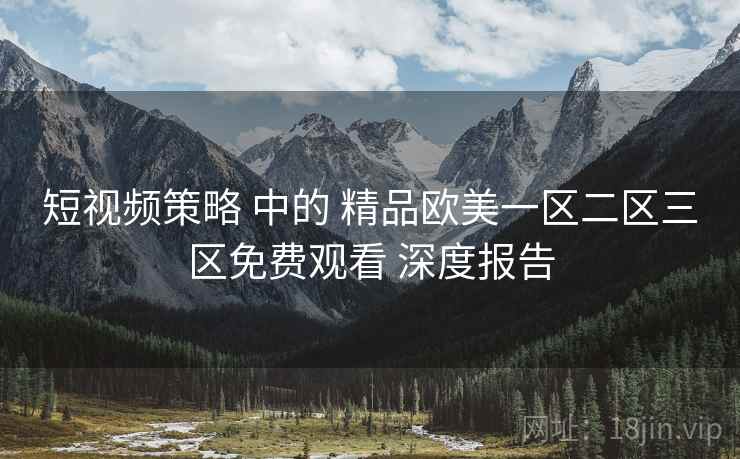 短视频策略 中的 精品欧美一区二区三区免费观看 深度报告  第2张