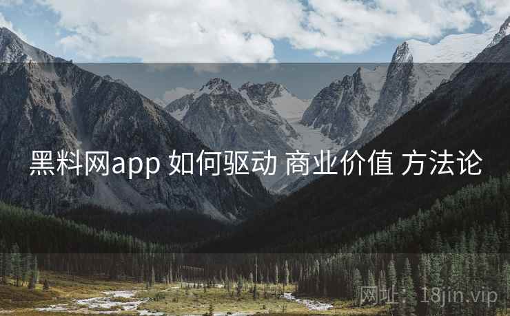 黑料网app 如何驱动 商业价值 方法论  第2张