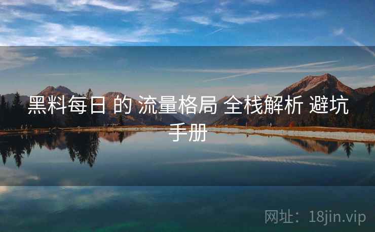 黑料每日 的 流量格局 全栈解析 避坑手册  第2张