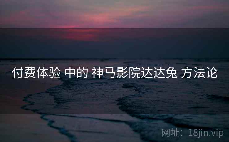 付费体验 中的 神马影院达达兔 方法论  第1张